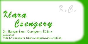 klara csengery business card